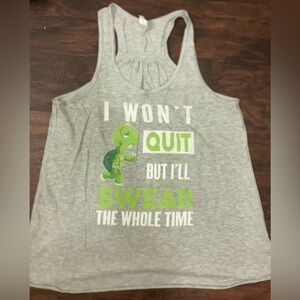 Abella Heather Gray Tank funny workout women’s tank top I won’t quit but